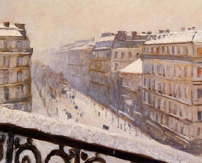 Gustave Caillebotte Boulevard Haussmann, effet de neige oil painting picture